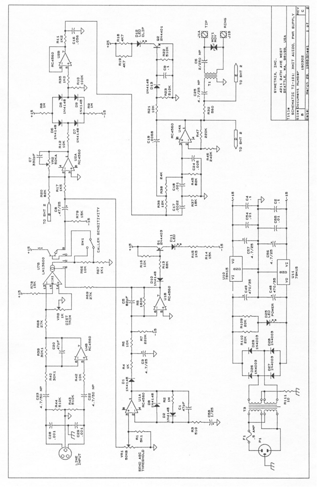 Symetrix TI101 Schematic