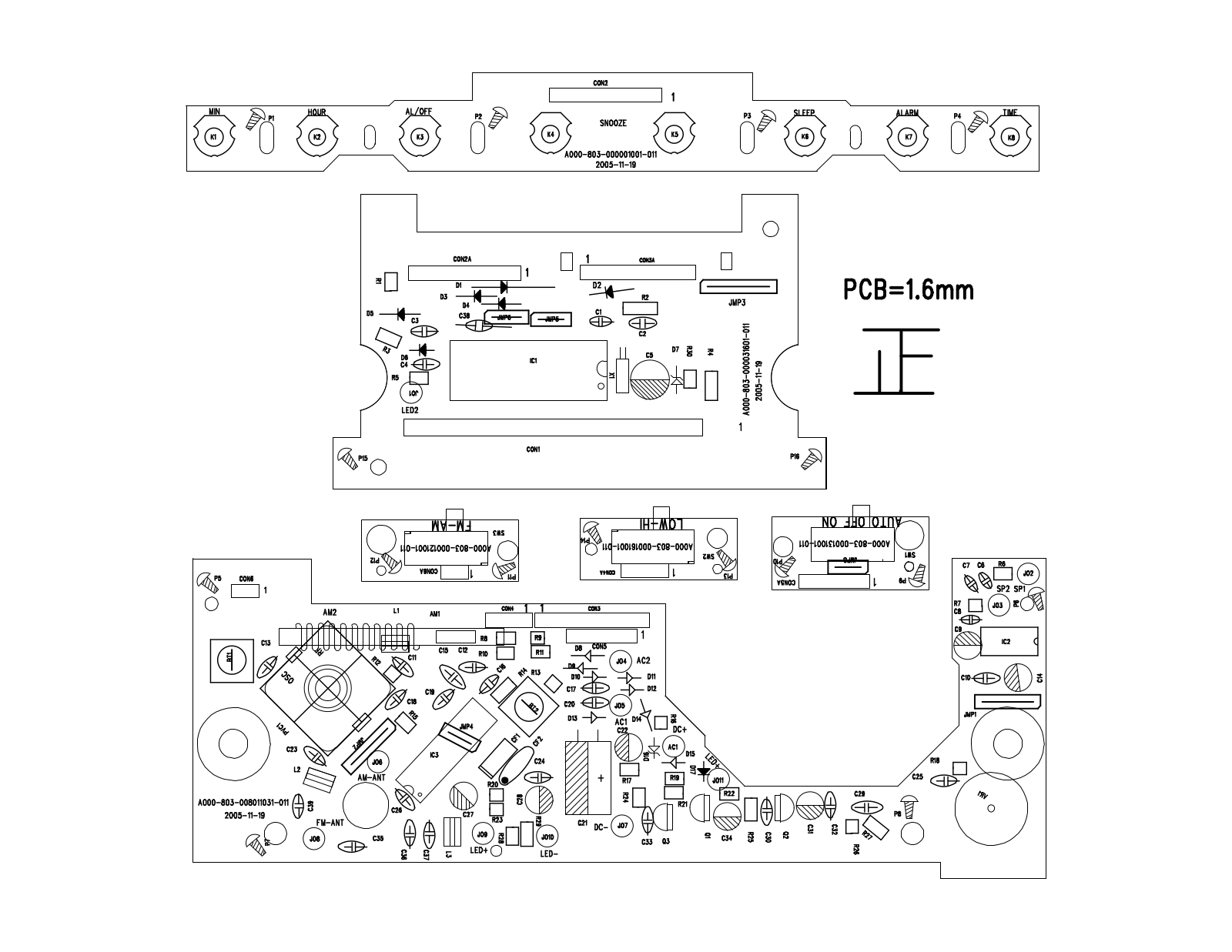 Vitek CT-803 PCB LAYOUT DIAGRAM