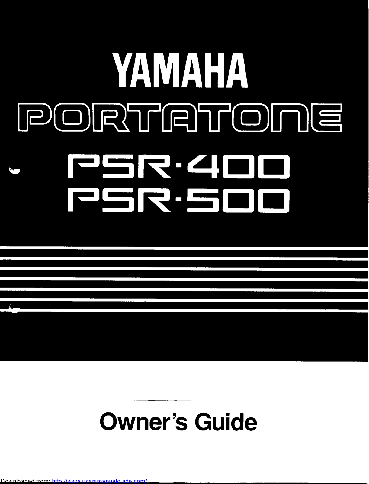 Yamaha Audio PSR-500, PSR-400 User Manual