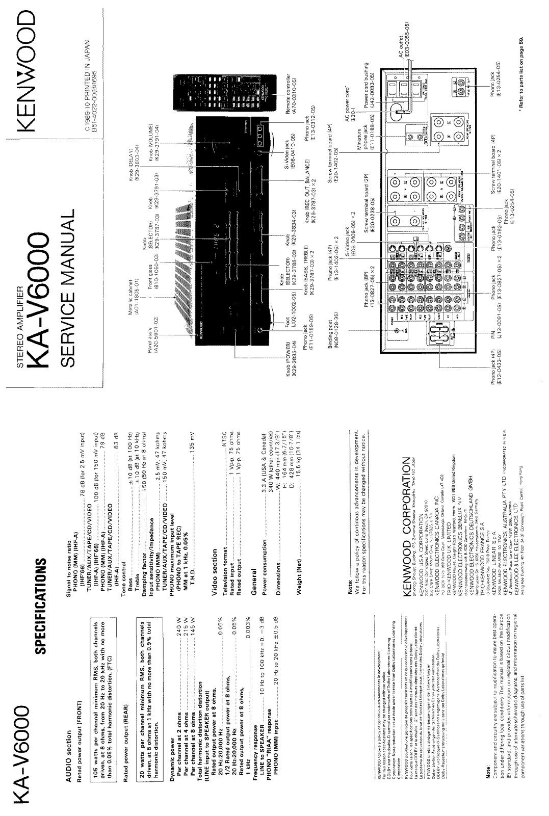 Kenwood KAV-6000 Service manual