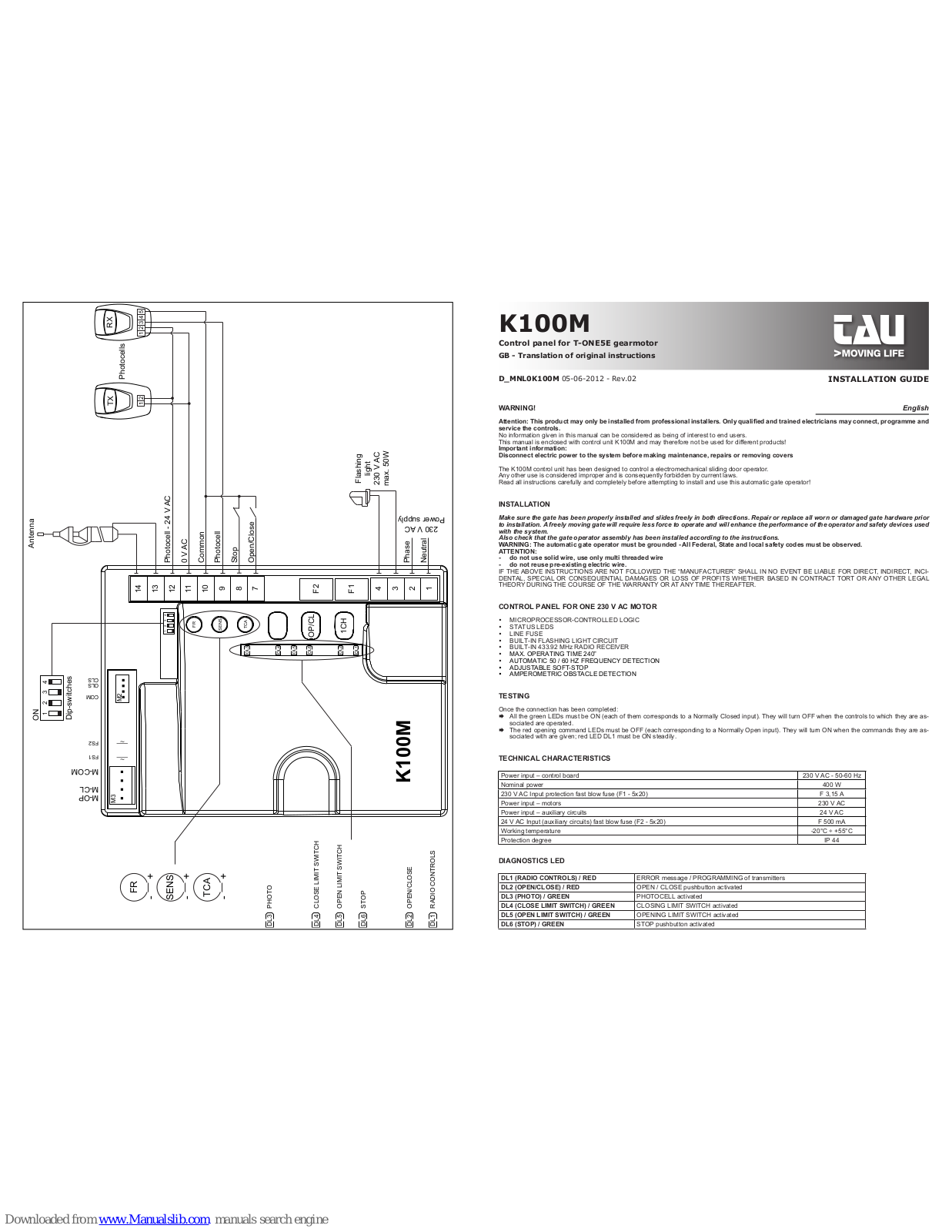 tau K100M Installation Manual