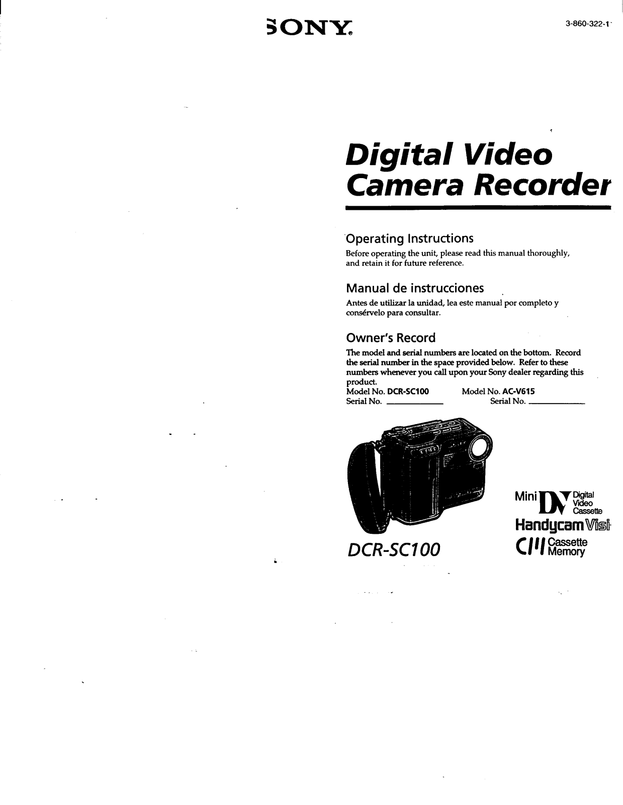 Sony AC-V615, DCR-SC100 User Manual 2