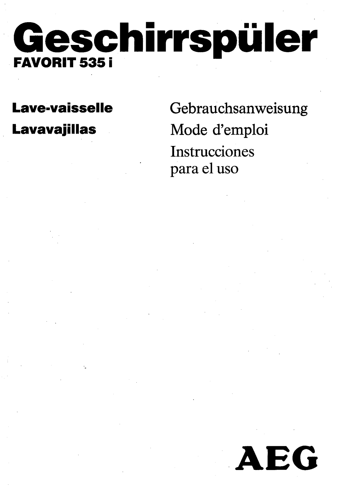 Aeg 535I User Manual