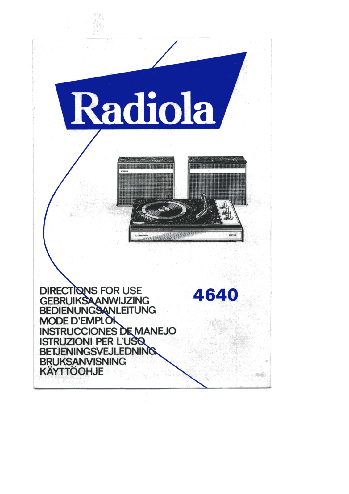 RADIOLA 4640 User Manual