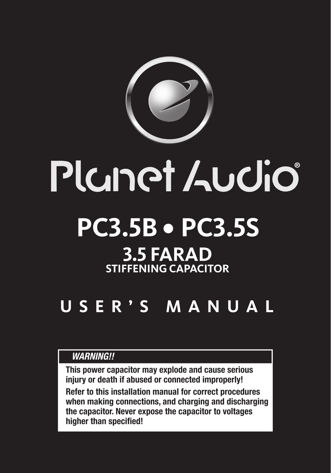 Planet Audio PC3.5S, PC3.5B User Manual