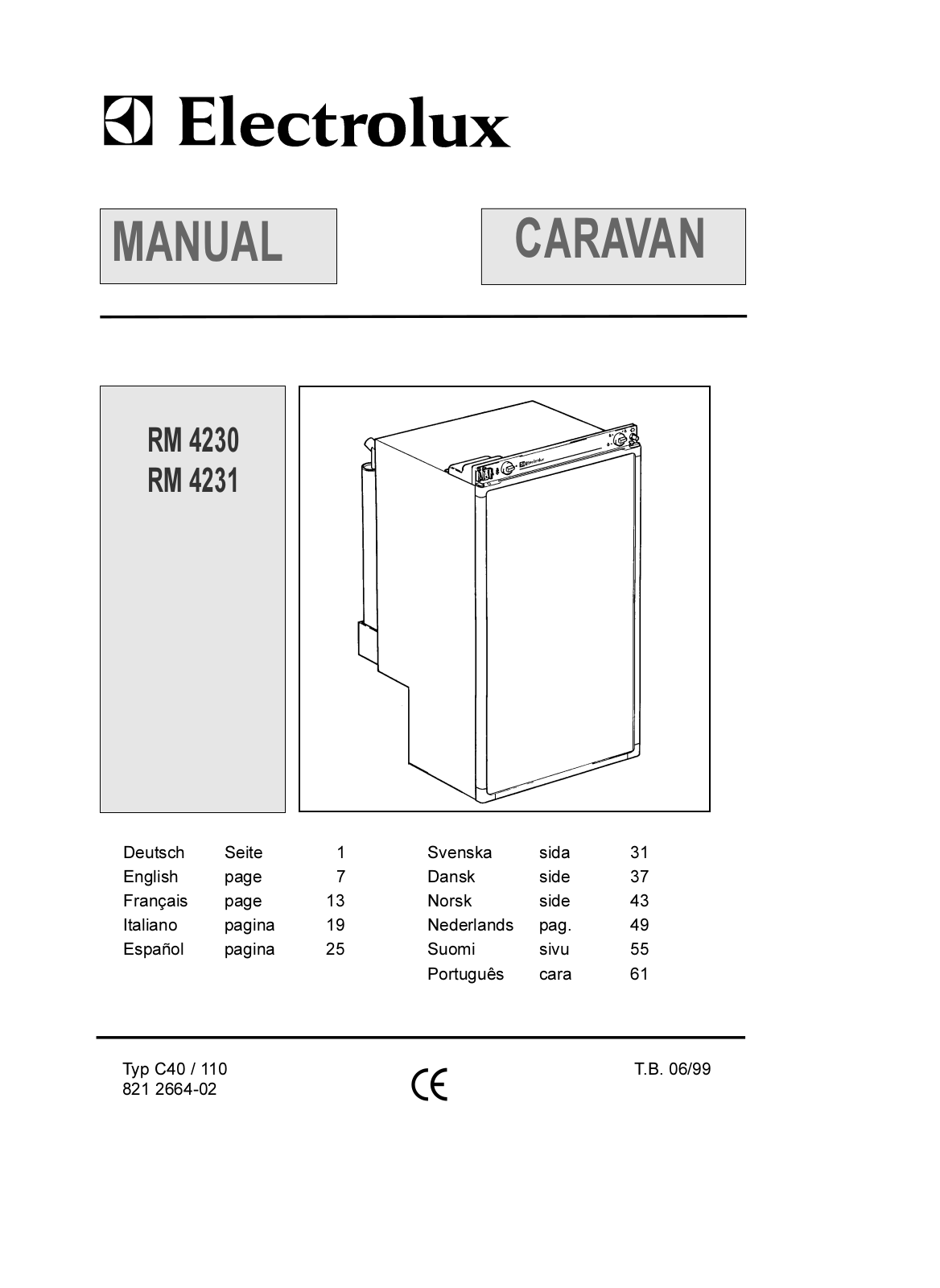 electrolux RM4231 User Manual