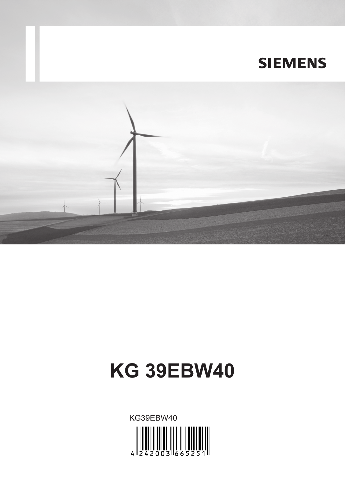 Siemens KG39EBW40 User Manual