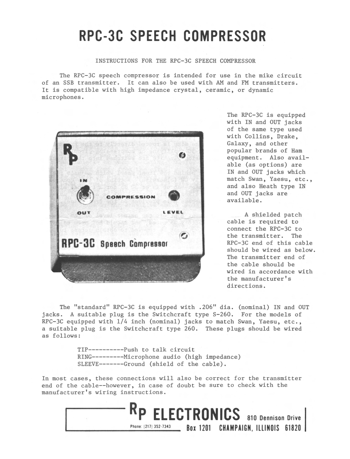 RP Electronics RPC-3C Service manual