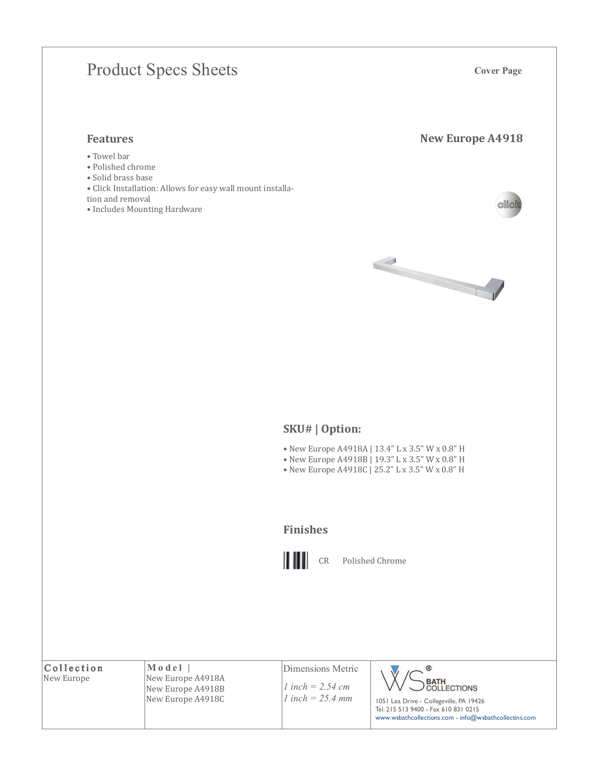 WS Bath Collections WSO3407 Specifications - ManualMachine.com