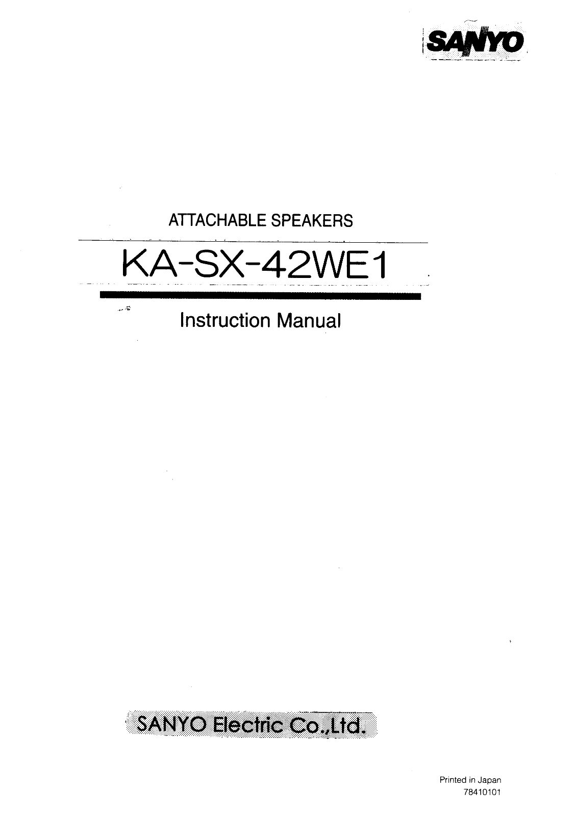 Sanyo KA-SX-42WE1 Instruction Manual