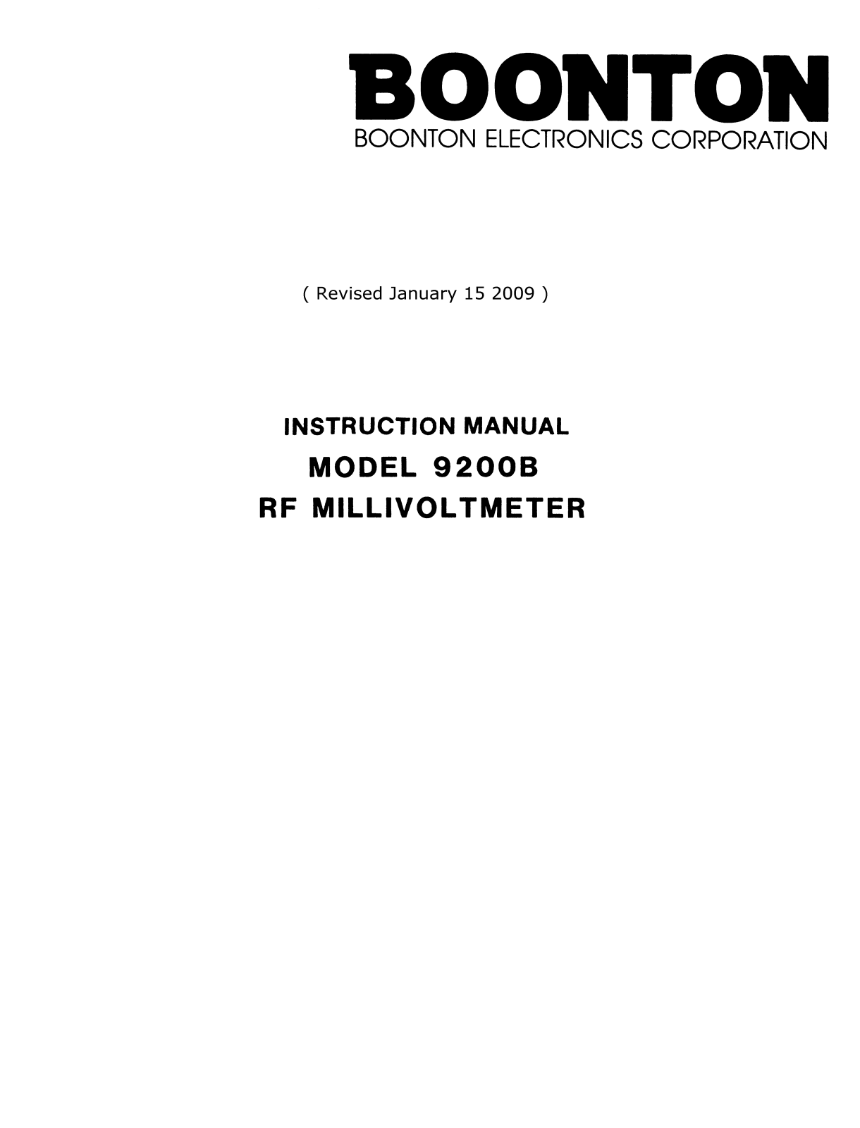 Boonton 9200B User Manual