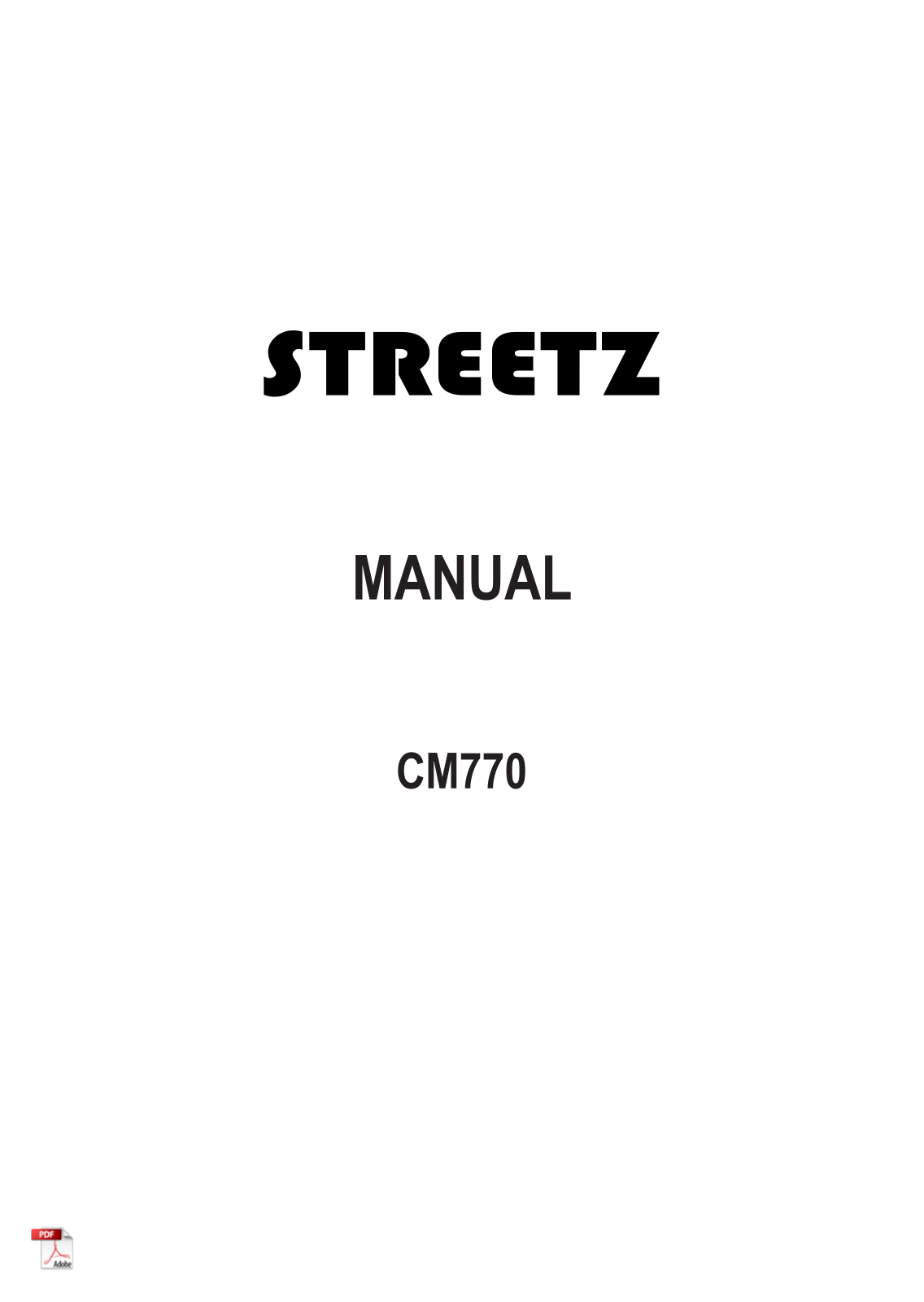 STREETZ CM770 User guide - ManualMachine.com