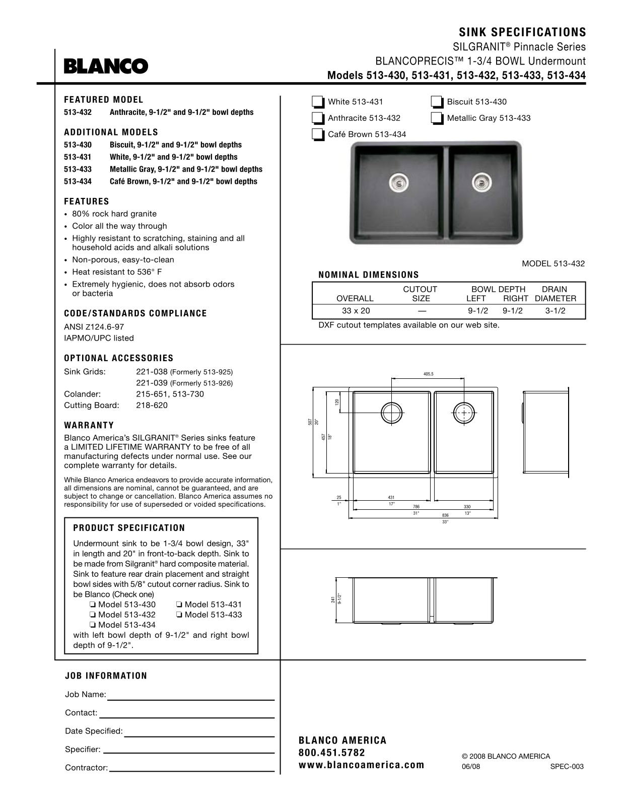 Blanco 531-431, 531-434, 531-432, 531-430, 531-433 User Manual