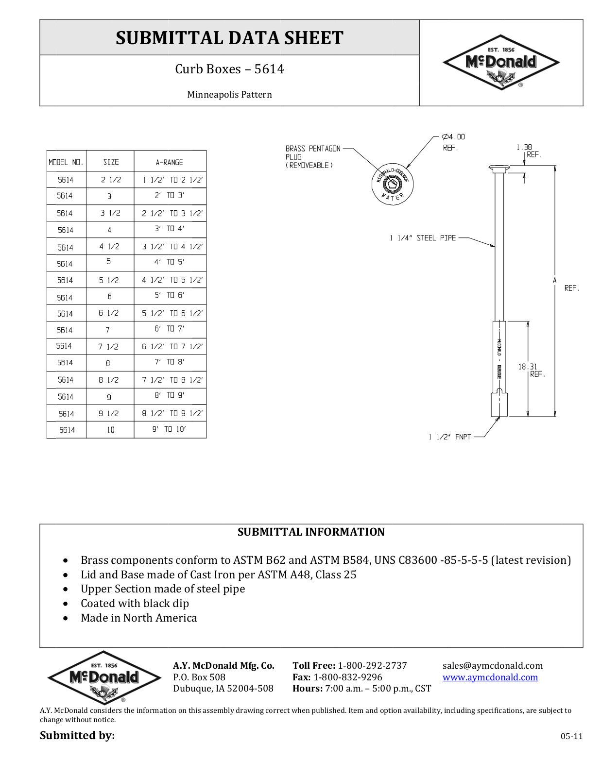 A.Y. McDonald 5614 User Manual