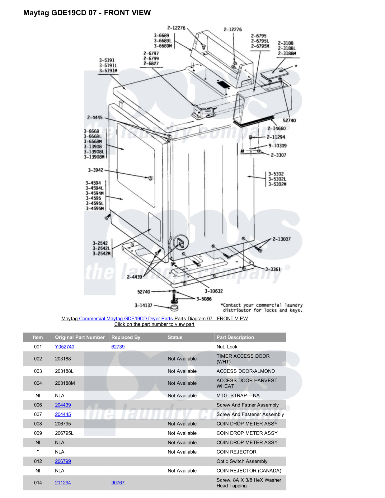 Maytag GDE19CD Parts Diagram