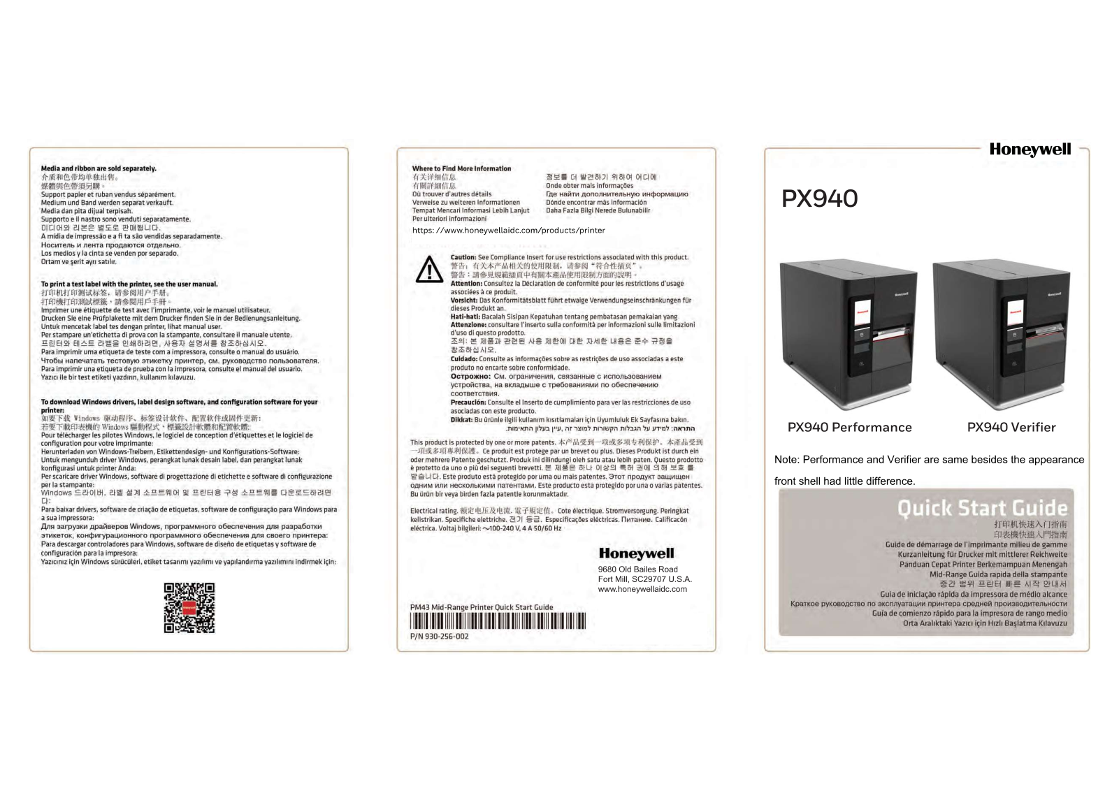 Honeywell PX900A User Manual