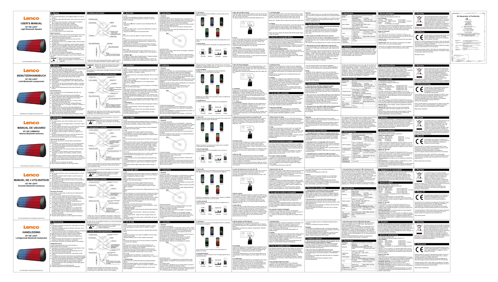 Lenco BT-180 light User manual