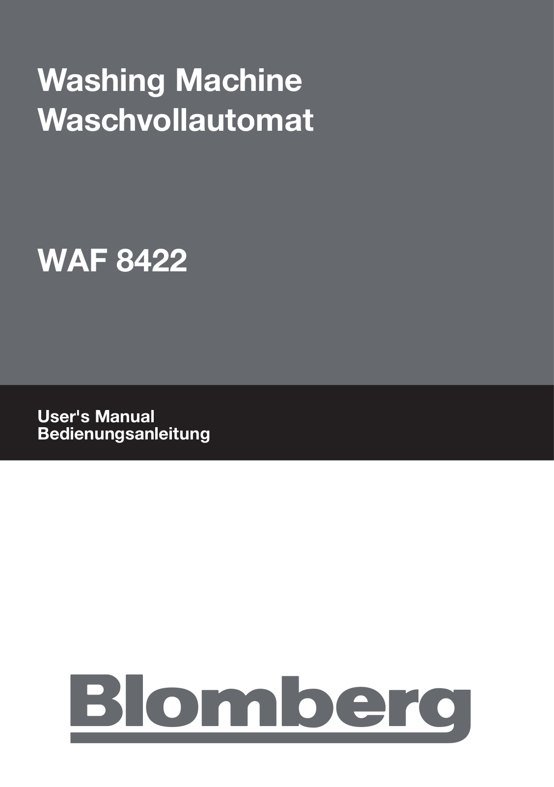 Blomberg WAF 8422 Operating Instructions