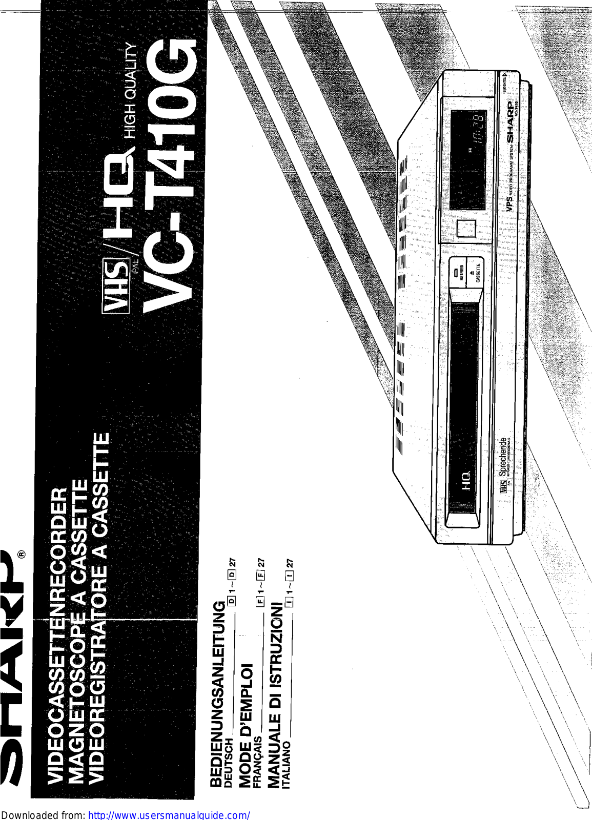 SHARP VC-T410G User Manual