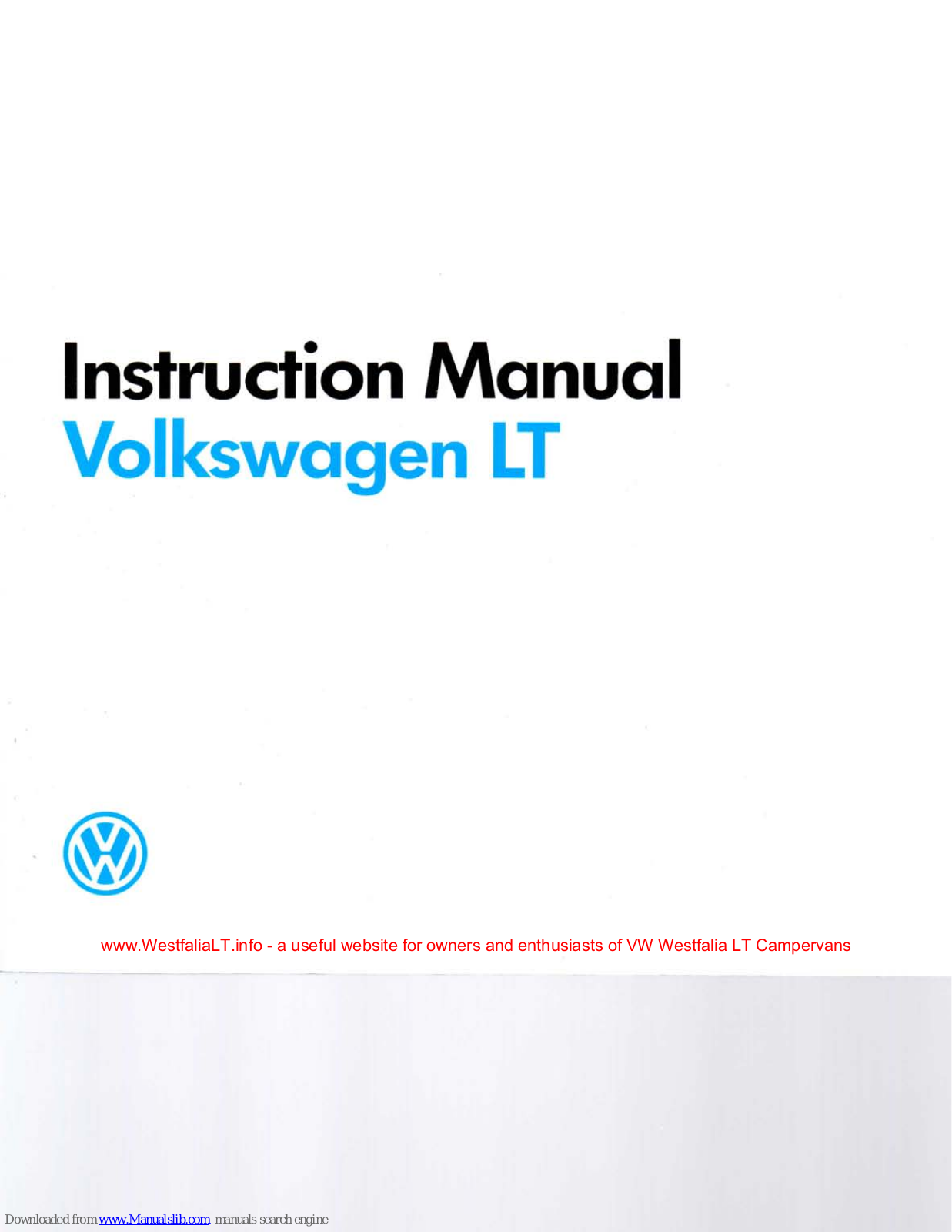 Volkswagen LT Instruction Manual - ManualMachine.com