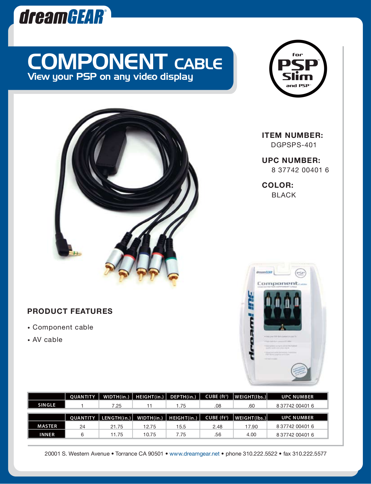 Dreamgear DGPSPS-401 DATASHEET