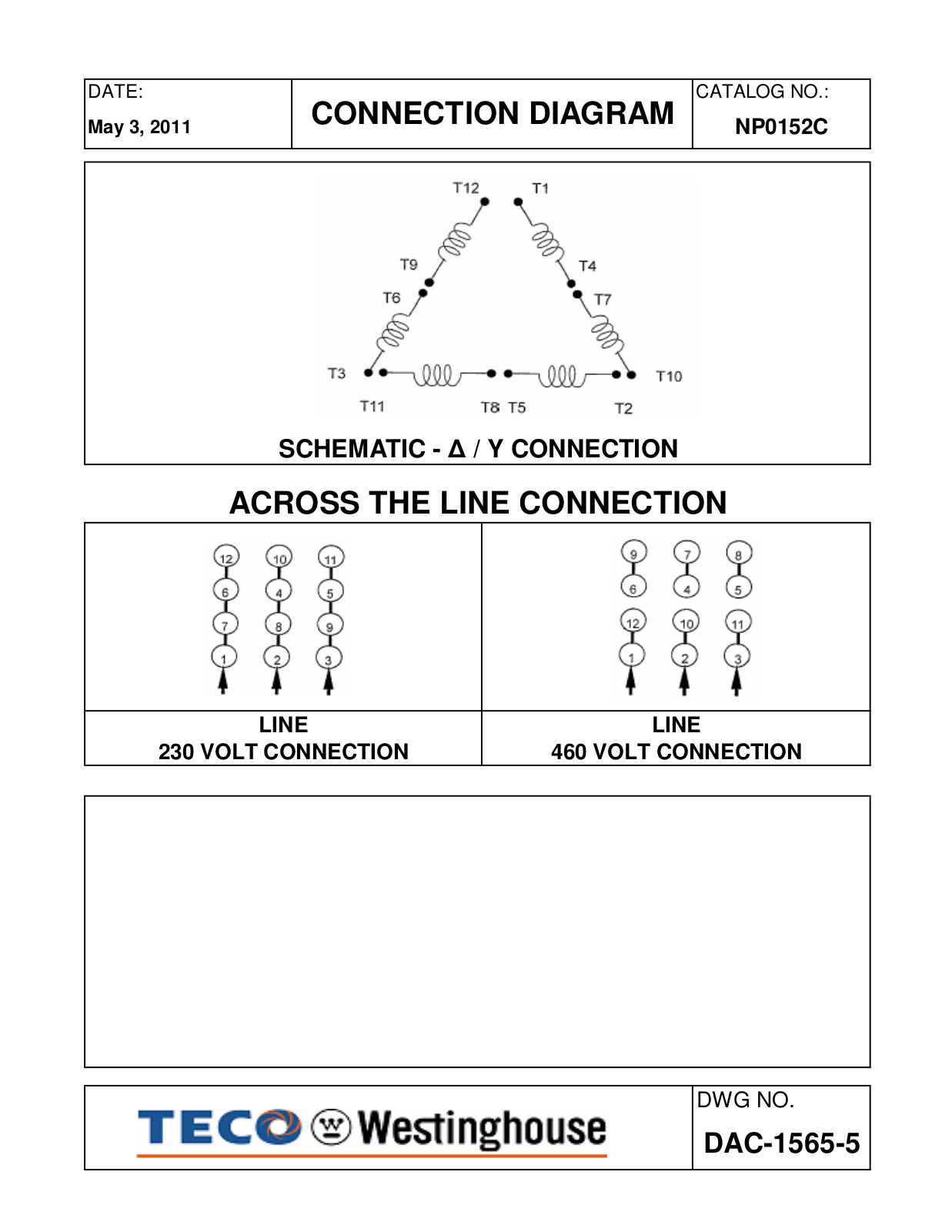 Teco NP0152C Connection Diagram