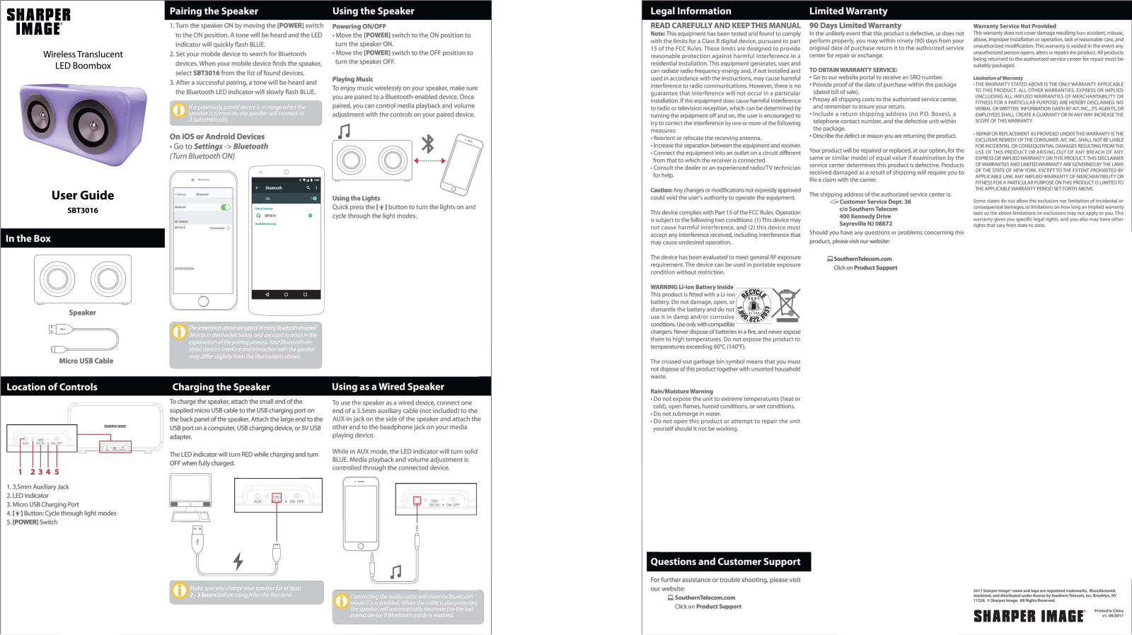 Sharper image SBT3016 User Manual