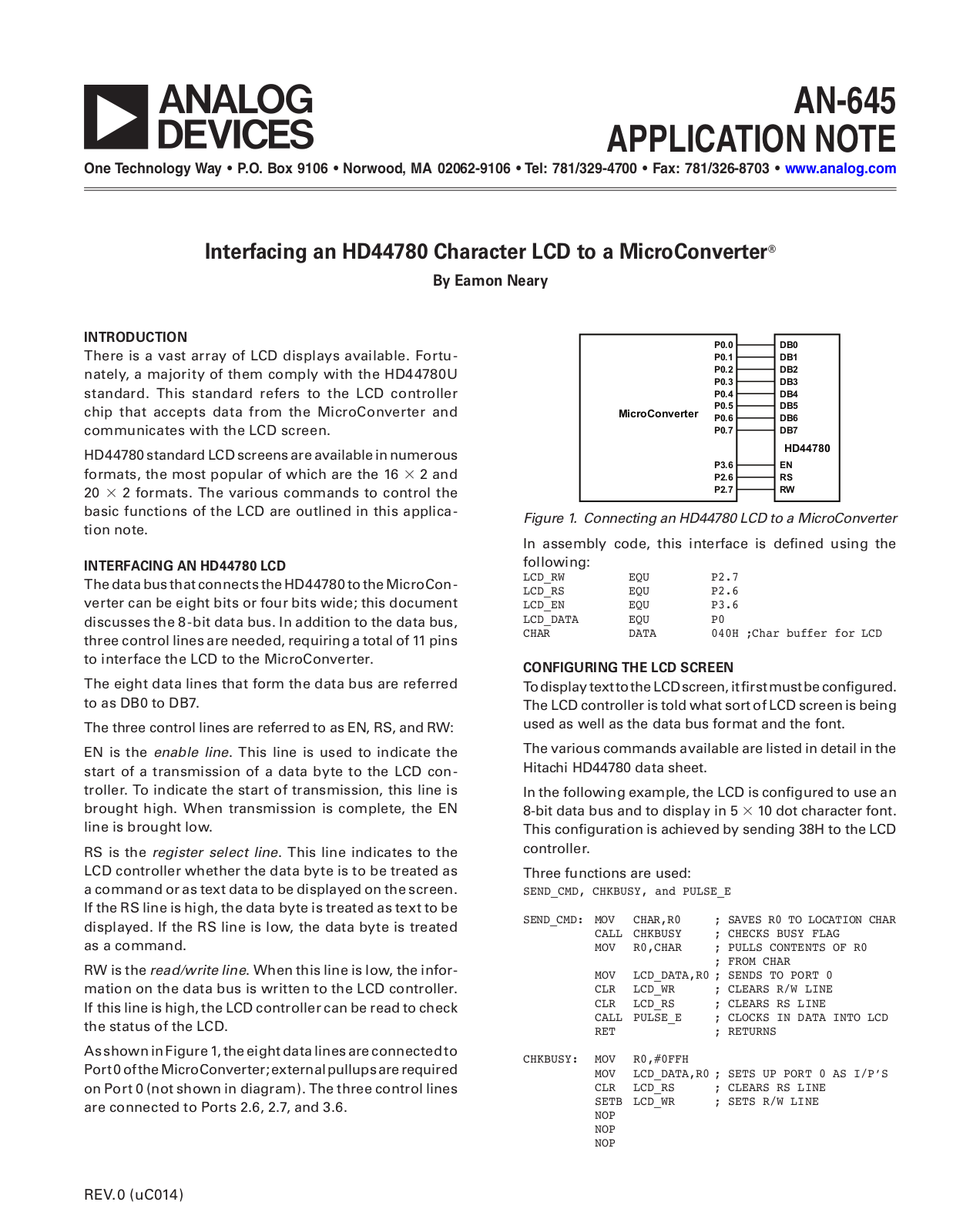 Analog Devices AN645 Application Notes