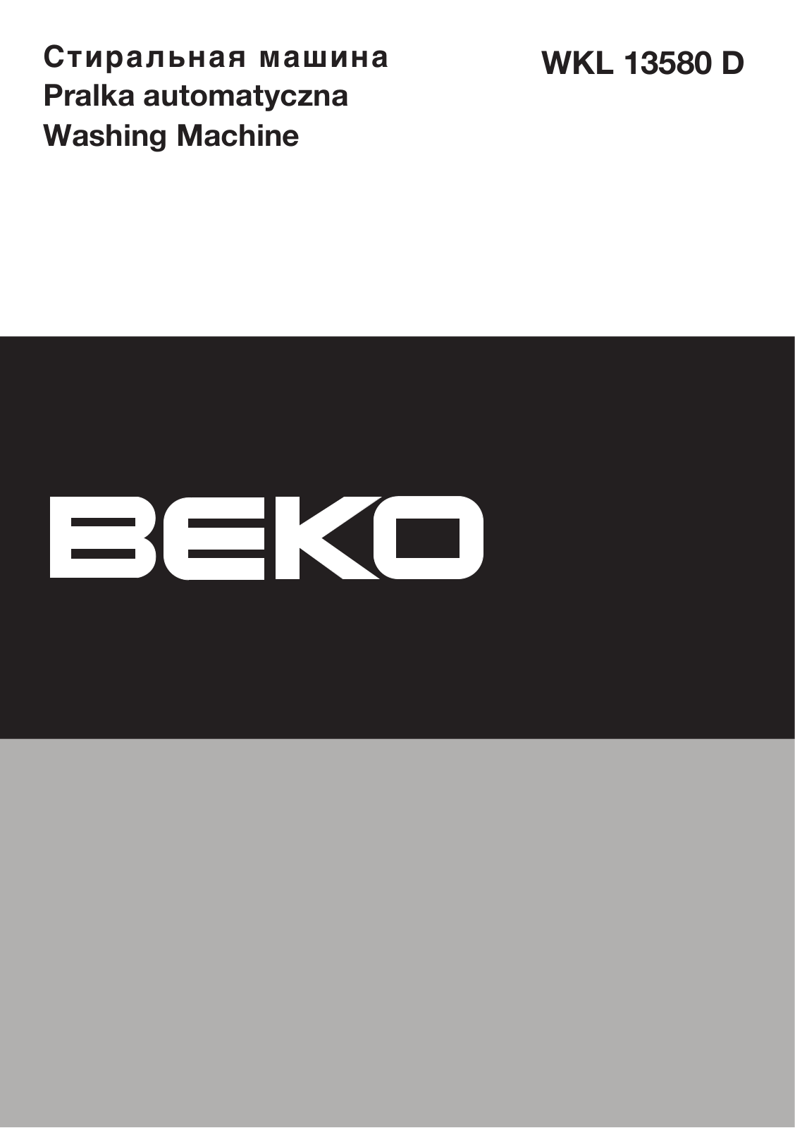 Beko WKL 13580 D User Manual