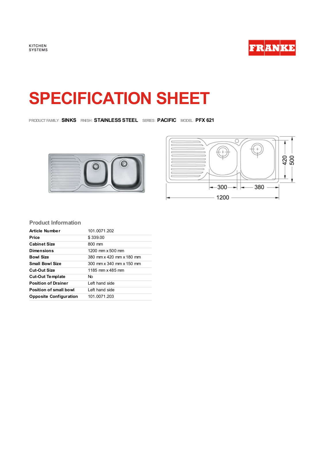 Franke Foodservice PFX 621 User Manual