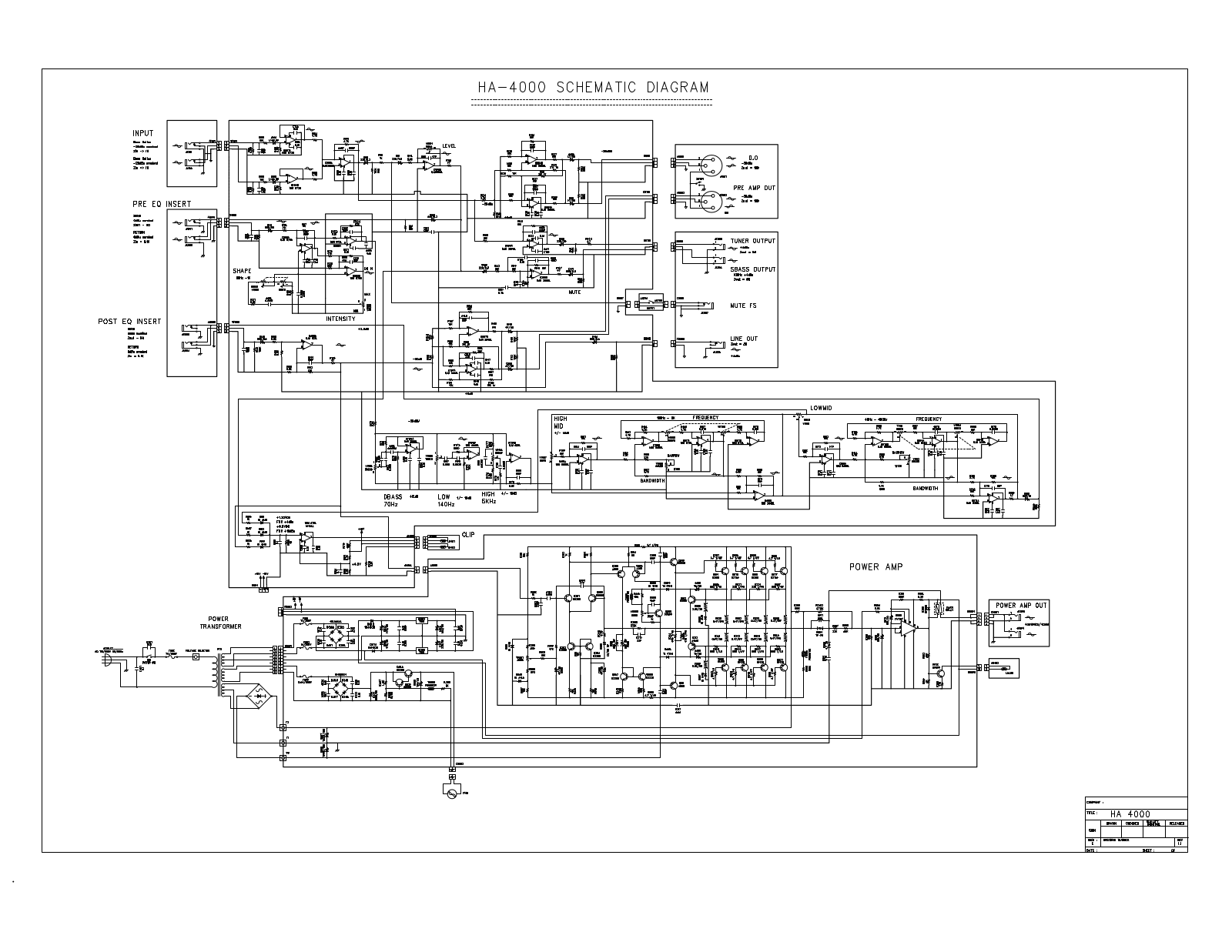 Hartke 4000, HA4000 Schematic