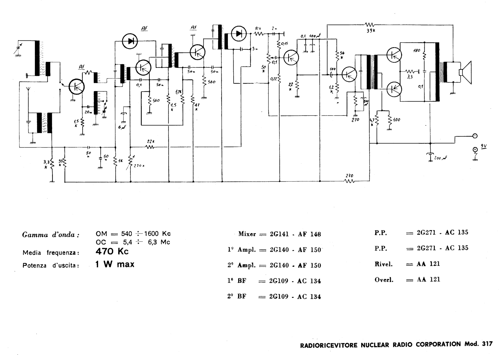 Trans Continents Radio 317 schematic