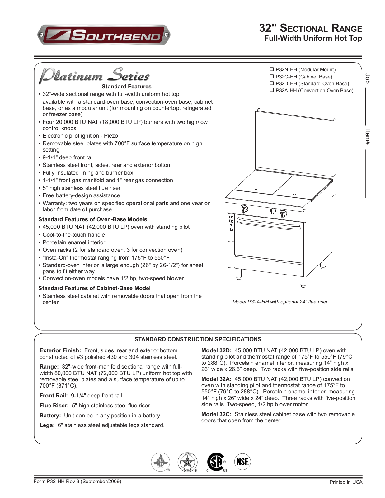 Southbend P32N-HH General Manual