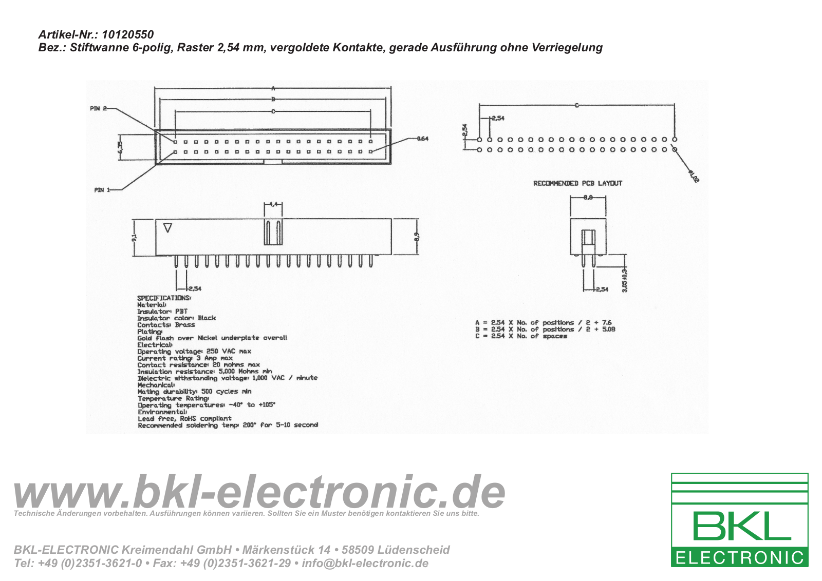 BKL BKL 10120550 Datasheet - ManualMachine.com