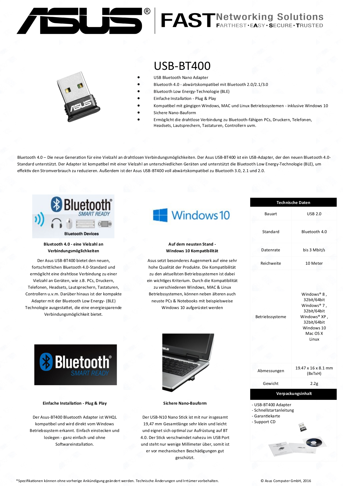 ASUS USB-BT400 User Manual