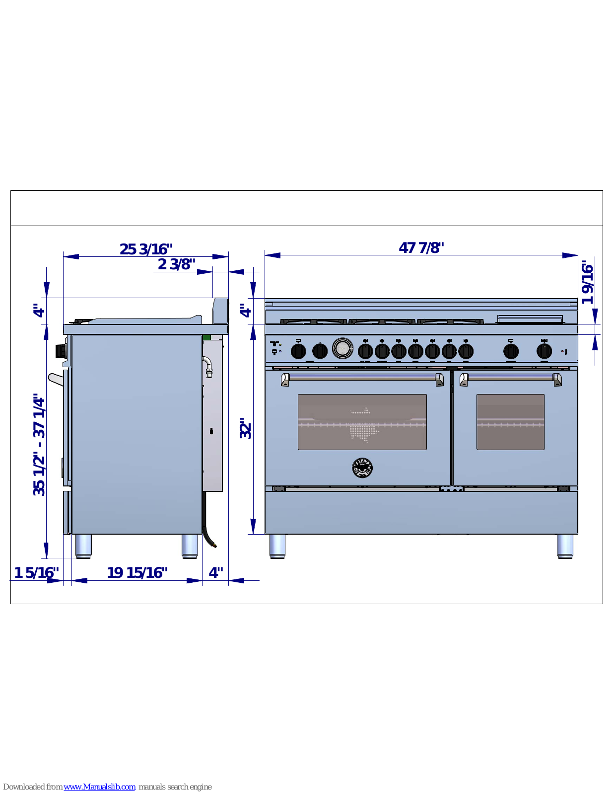 Bertazzoni A486GGGVXS Dimensions