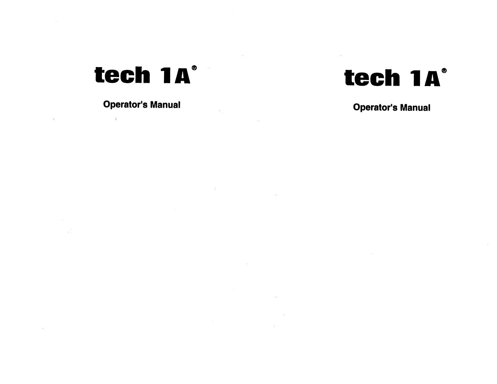 Vetronix Tech 1A Operators Manual