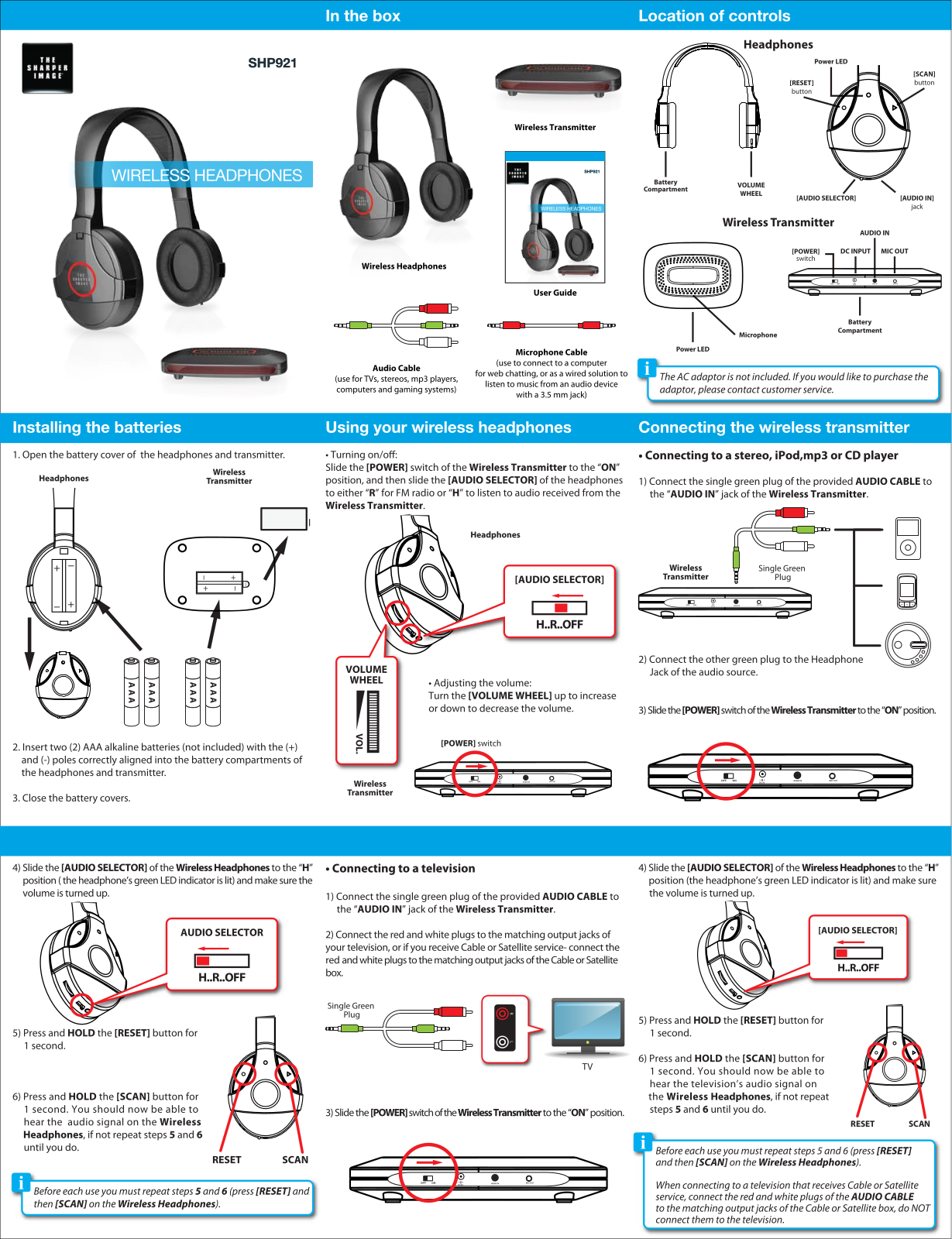 Sharper image SHP921 User Manual