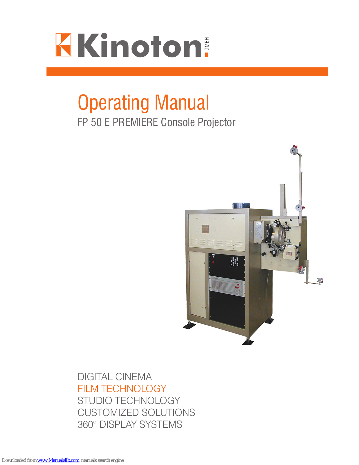 Kinoton FP 38 E Premiere, FP 25 E Premiere, FP 30 E Premiere, FP 50 E Premiere Operating Manual