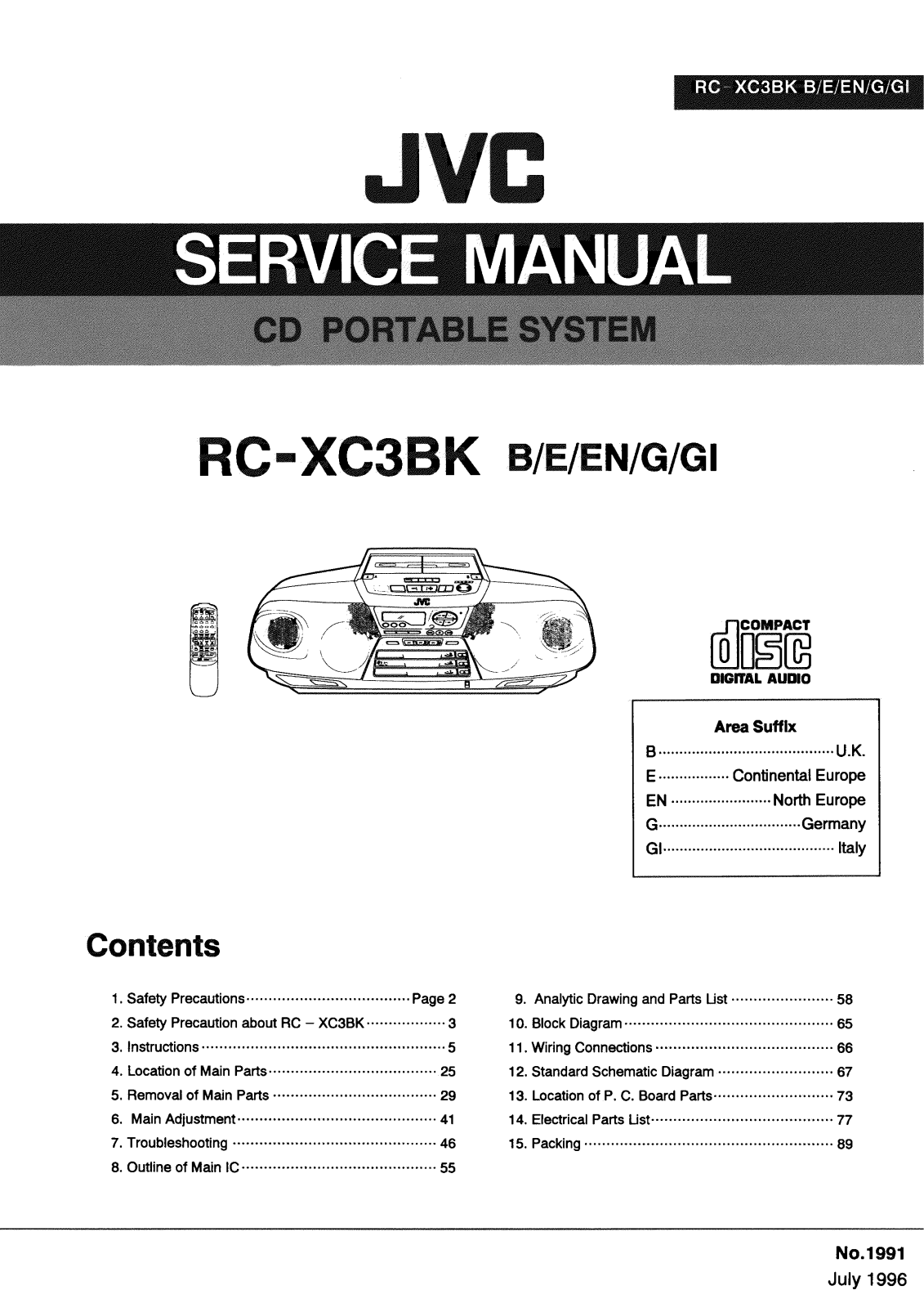 JVC RC-XC3B, RC-XC3E, RC-XC3EN, RC-XC3G, RC-XC3GI Service Manual