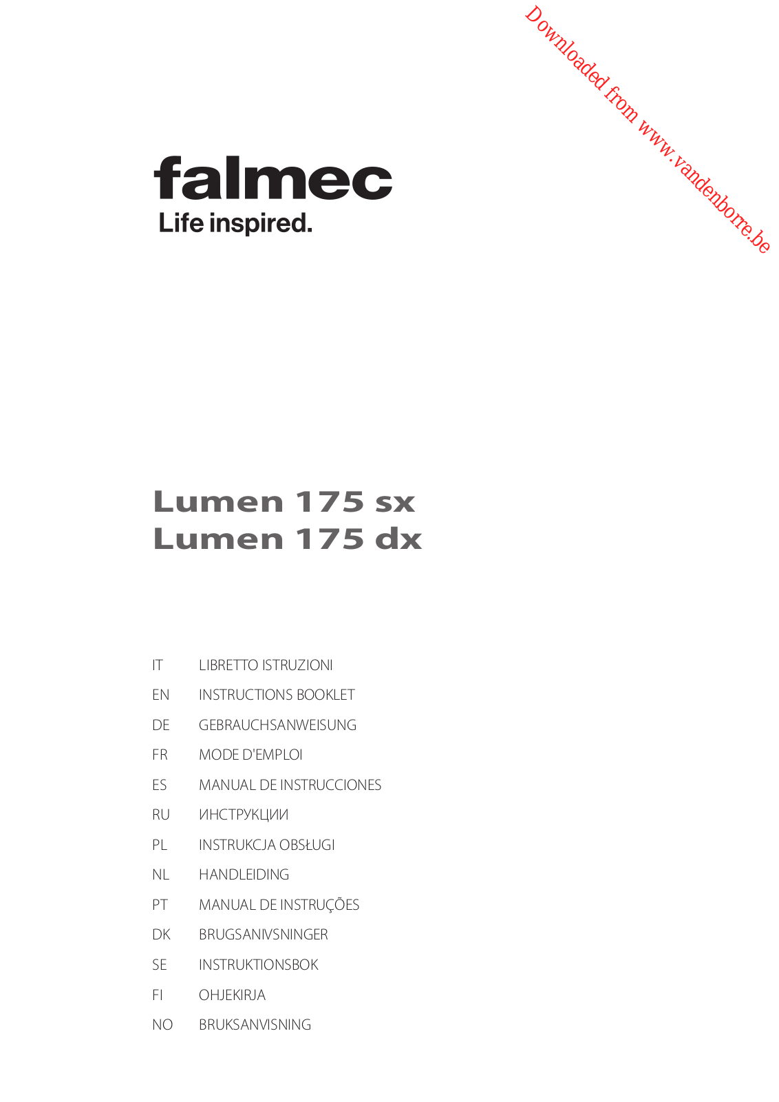 FALMEC Lumen 175 sx, Lumen 175 dx User Manual