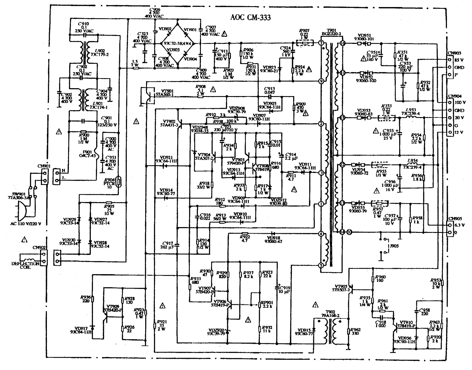 AOC CM333 Schematic