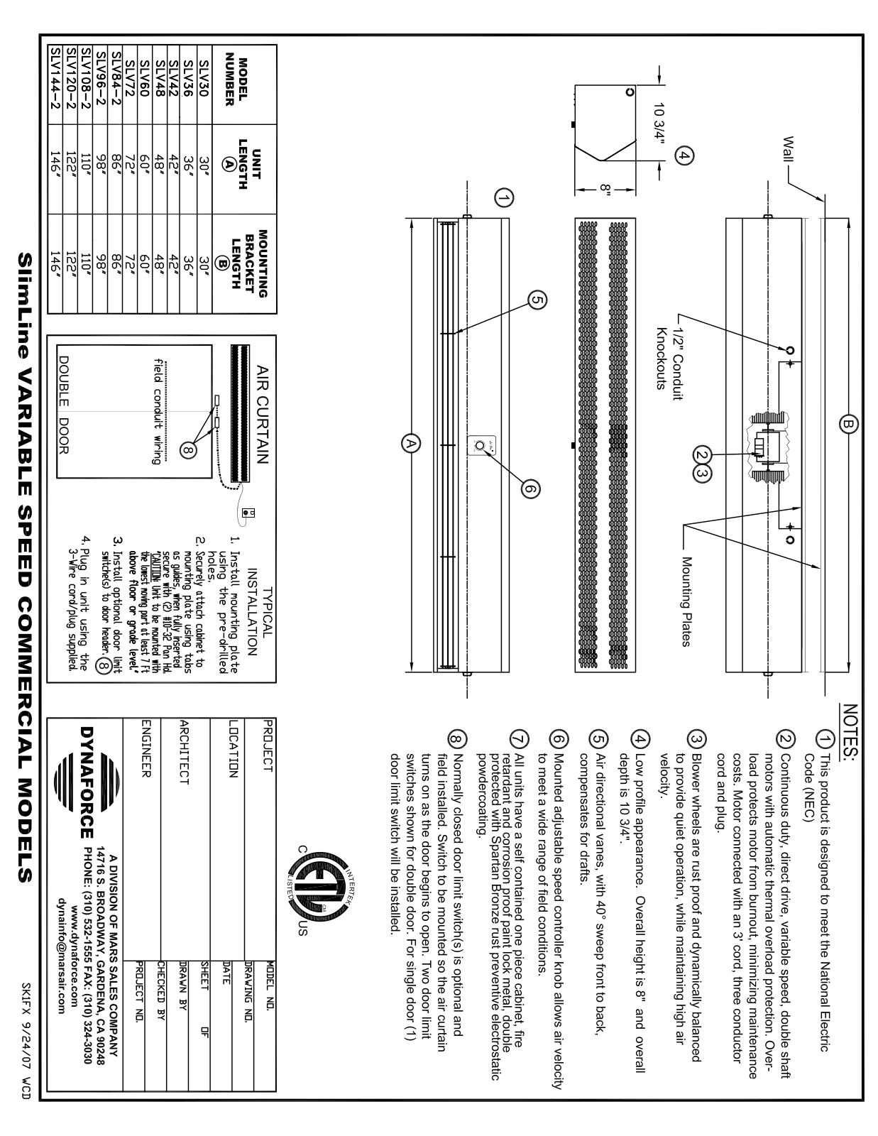 Mars Air SLV-108-2 User Manual