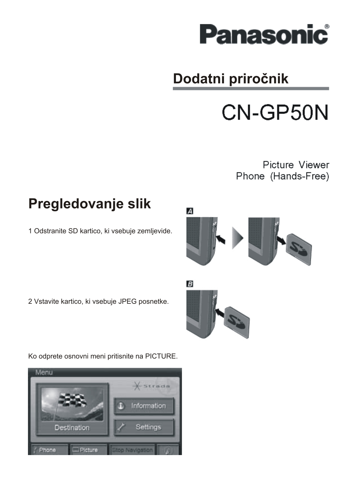 Panasonic CN-GP50N Instructions Manual