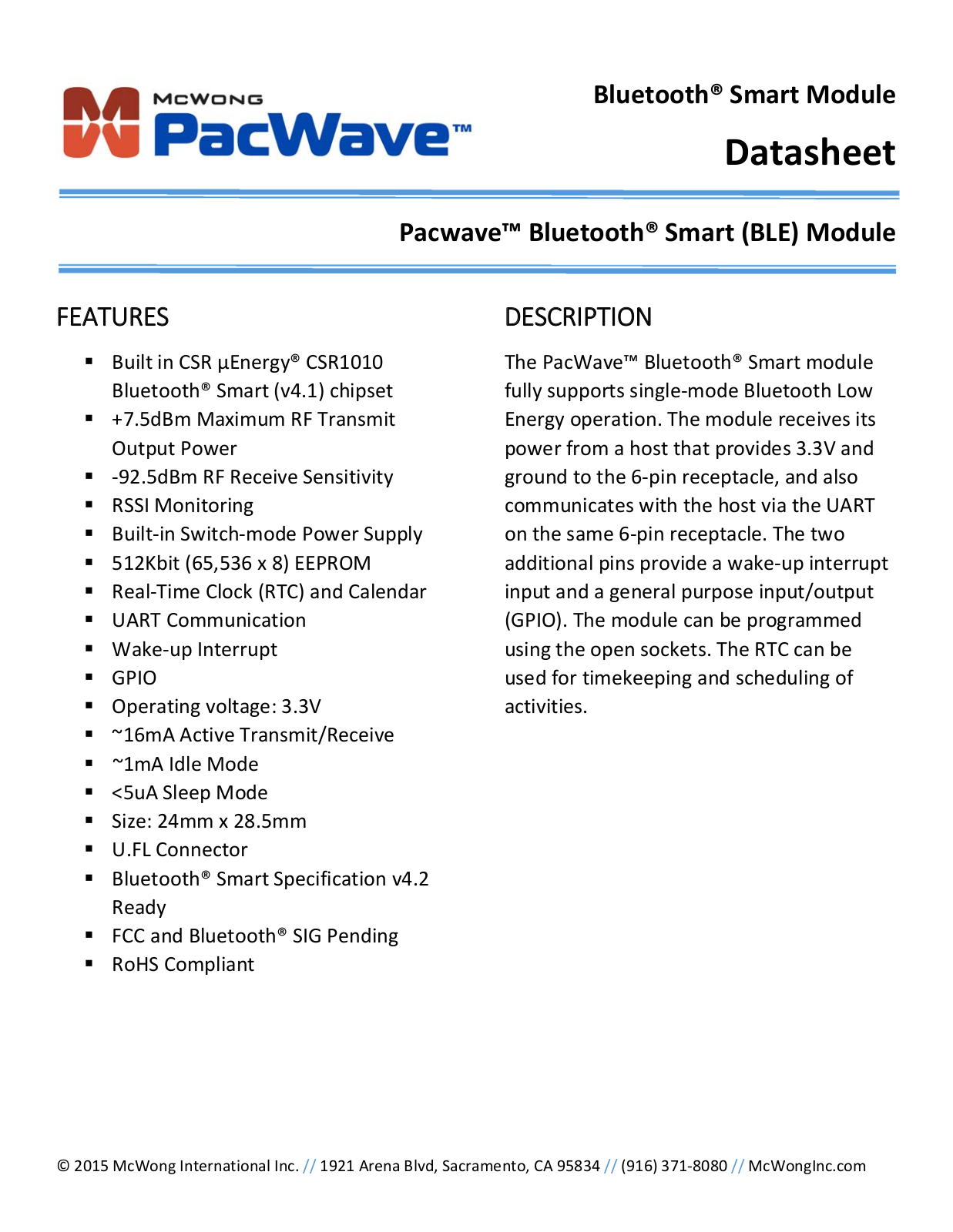 MW McWong WCM 01 Users manual