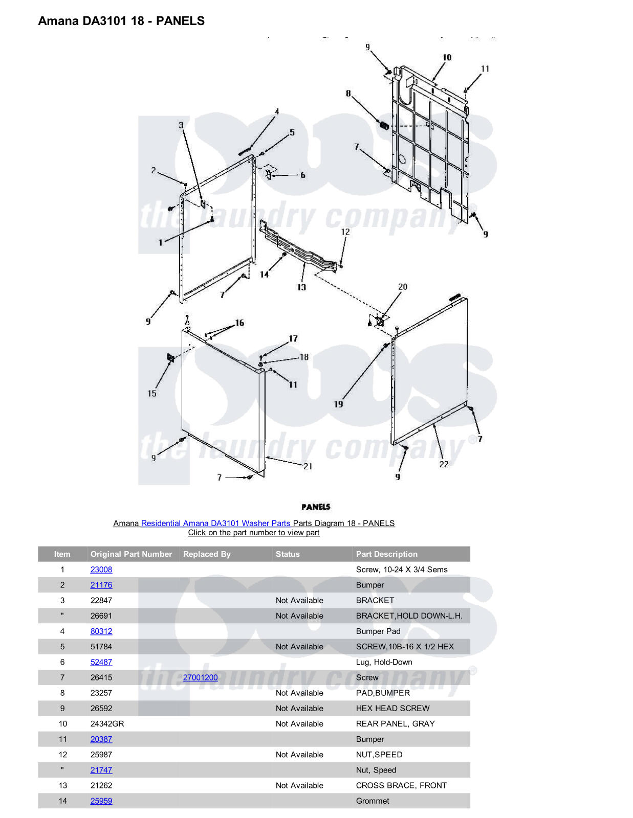 Amana DA3101 Parts Diagram