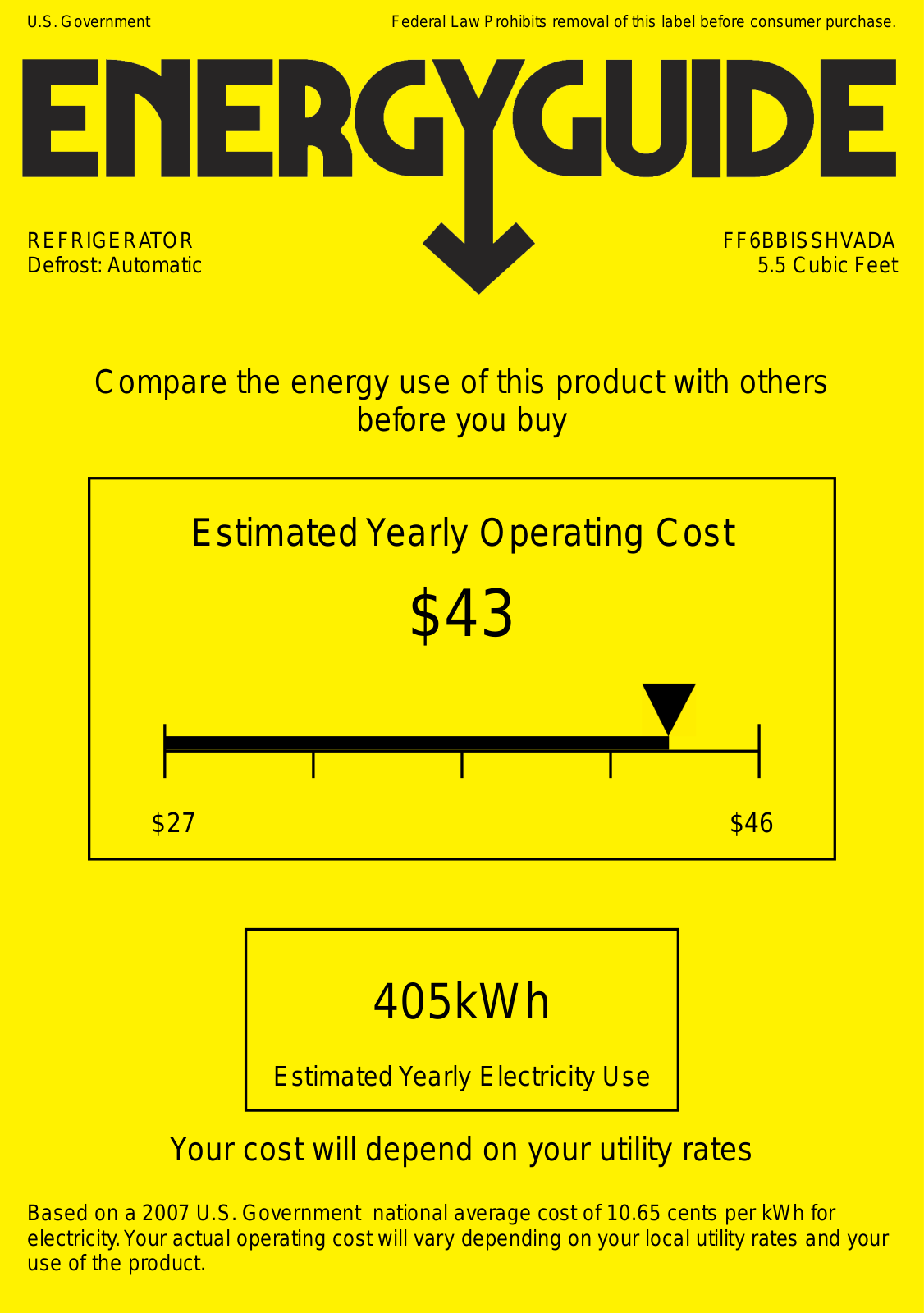 AccuCold FF6BBISSHVADA Energy manual