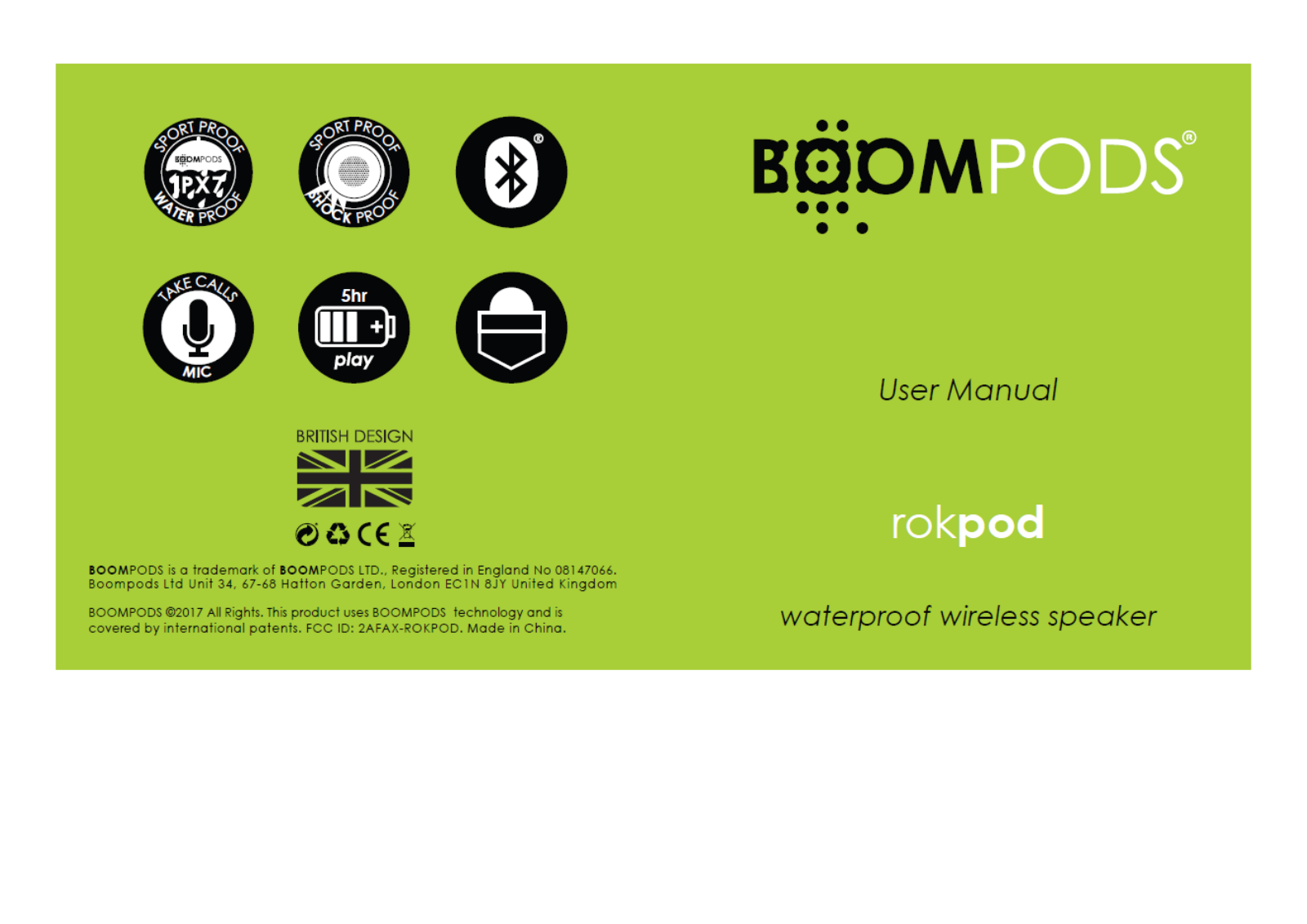 Boompods ROKPOD User Manual