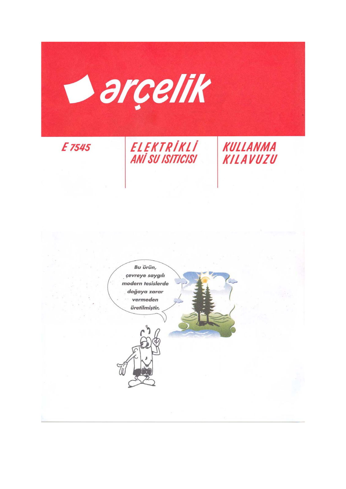 Arçelik E7545 User manual