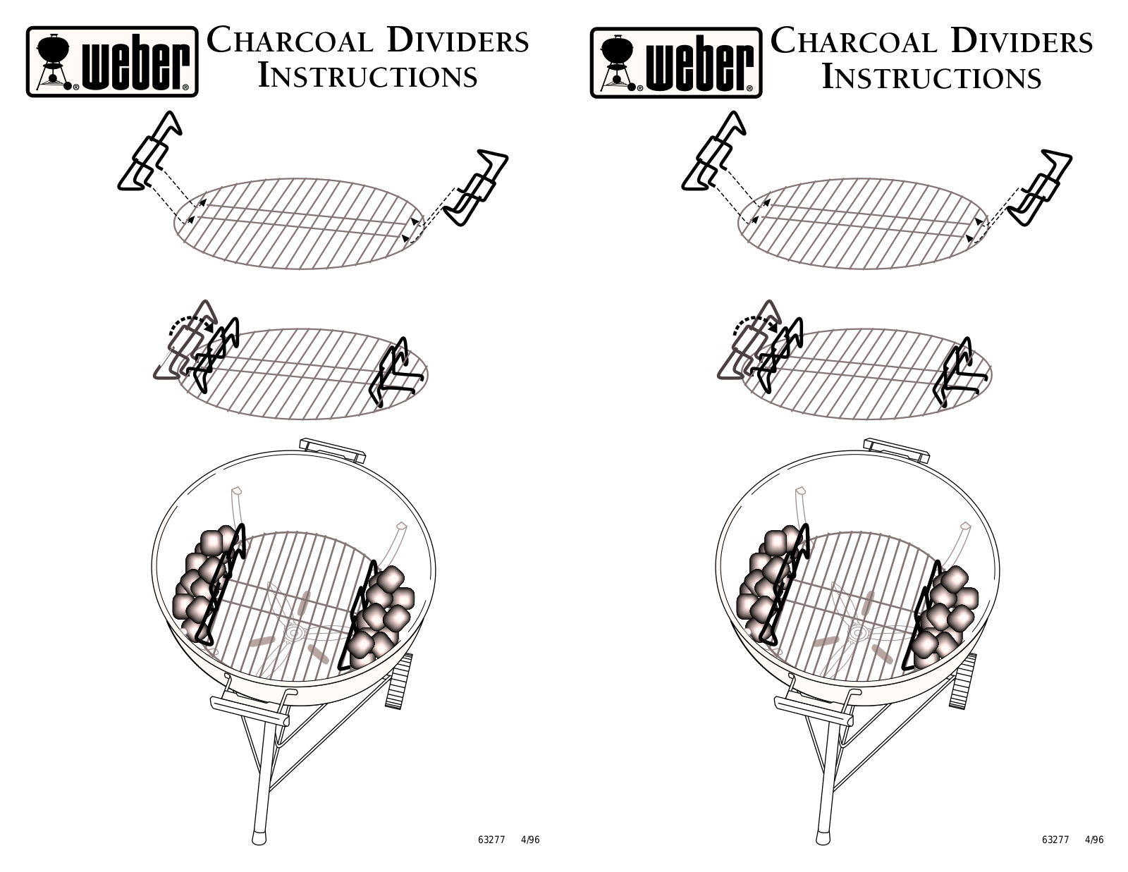 Weber CHARCOAL DIVIDERS User Manual